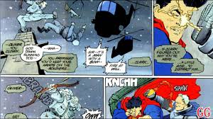 Written by joe and jack kelly and drawn by ed benes, this single issue story gets meta as it looks in on a pair of young batman and superman fans debating which of the two heroes would win in a fight while imagining a massive melee between them that culminates with superman throwing batman into outer space before batman turns the tables by blocking out the sun with a squadron of probes. The Dark Knight Returns Batman Vs Superman From The Comics Hd Youtube