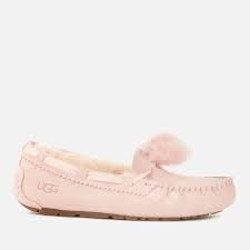 Ugg Womens Dakota Pom Pom Moccasin Slippers Quartz