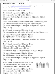 See realtime chords on guitar, piano and ukulele as you are listening the song. Tide Is High Uke Chords Ukelele Songs Music Theory Guitar Ukulele Music