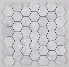 Carrara Bianco Marble Mosaic Tile 2 Hexagons Polished Or Honed White Marble Mosaic Flooring Marble Bathroom