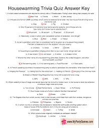 Read on for some hilarious trivia questions that will make your brain and your funny bone work overtime. Free Printable Housewarming Trivia Quiz My Party Games
