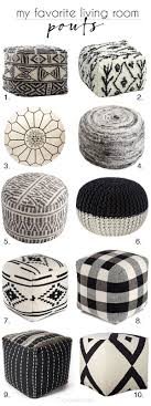 Black And White Ottoman Pouf Neutral Living Room Poufs Cuckoo4design White Living Room Decor Black And White Living Room Living Room Pouf