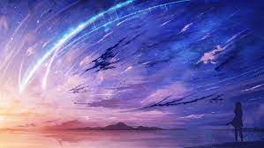 Your Name Anime Scenery Comet Night Sky Wallpaper Pemandangan Anime Wallpaper Pemandangan Anime Lanskap