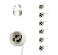 GU10 Base Socket 6 Pack Ceramic Socket Lamp Connector with ...