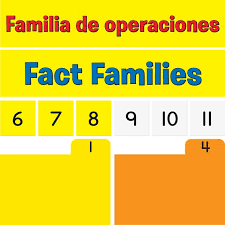 addition and subtraction fact families pocket chart english spanish cards refill