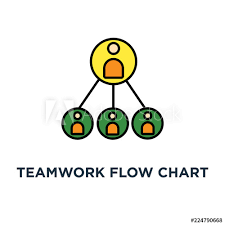 Teamwork Flow Chart Icon Business Hierarchy Or Business