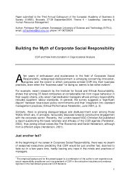 My sisters katie, linda and rhonda have never left my side and are very special. Pdf Building The Myth Of Corporate Social Responsibility Rolf Lunheim Academia Edu