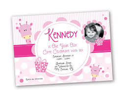 Birthday Invitation Card For 6 Year Old Boy 1 Year Old Girl Birthday Invitation Giraffe Theme Design Photo Birthday Invitations Birthday Invitations Free Birthday Invitation Templates