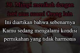 Jadi, mereka semua bertarung dalam permainan dam dalam alam mimpi raksasa tidur sampai berhasil demi kelangsungan hidup. 30 Arti Mimpi Menikah Menurut Primbon Dengan Mantan Pacar Teman Dll Madjongke