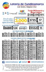 La lotería de cundinamarca es una institución de loterías del departamento de cundinamarca en colombia, la cual es una empresa industrial y comercial de lotería. Resultados Loteria De Cundinamarca Sorteo 4449