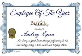 If there's space, the employer can add a few lines or words outlining the employee's special gifts or contributions in that first year. Frame Certificates Employee Of The Year Certificate Template Word