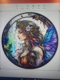 Stained Glass Fairy Wreath Sign