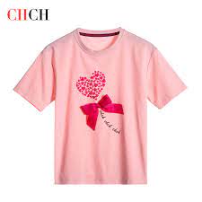 Chch Children's Short-Sleeved Love Print Embroidery Pattern Cotton Loose  Summer New Outdoor Casual Boys Girls Tops Comfortable - AliExpress
