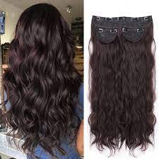 You just have to clip it into your hair and get yourself ready for the party. Amazon Com Lnerato Hair Extensions Wavy Dark Brown Clip In Synthetic Hair Extensions Hairpieces For Women 20 Inches Full Head 3pcs 260g Dark Brown Beauty