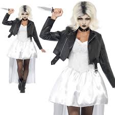 Tiffany the bride of chucky, also a killer. Adult Bride Of Chucky Costume Ladies Womens 80s Halloween Fancy Dress New Ebay