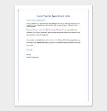 Make your cover letter stand out with our downloadable teacher cover letter sample and writing tips below. Teacher Appointment Letter 12 Sample Letters Formats