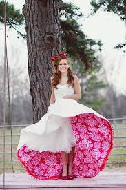 Wedding Dress With Hidden Splash Of Color Pink Wedding Dresses Floral Wedding Dress Wedding Dresses Unique