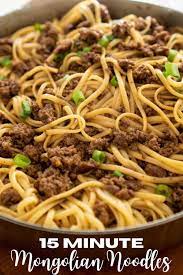 It didn't really taste like restaurant mongolian beef, although it got me interested in trying to find a good mongolian beef recipe. No Need For Takeout This Mongolian Noodles Recipe Is Made With Ground Beef And Everyday Ingredients Best Of All It Can Be R Pasta Dishes Beef Dishes Recipes