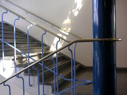A wood hand rail is easily mounted using well engineered brackets that are first mounted to the wall and then secured to the bottom of the hand railing. Handrail Wikipedia