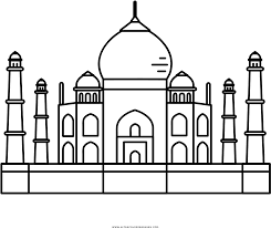 How to draw a mosque taj mahal easy | watercolor painting for beginners. Taj Mahal Coloring Page Outline Images Of Taj Mahal Full Size Png Download Seekpng