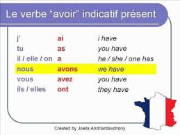 French Lesson 14 Avoir To Have Verb Conjugation Present Tense Conjugaison Indicatif Present Verbo Tener Frances Primaria Verbos