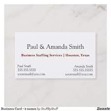 Your logos and card serve as a medium of remembrance to your present and potential customer. Business Card 2 Names Zazzle Com Business Cards Minimalist Business Cards Business Card Design