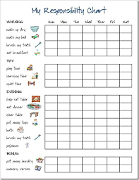 Responsibility Chart Chore Chart Kids Behavior Chore