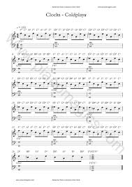 Get Your Clocks Coldplay Piano Sheet With Note Names