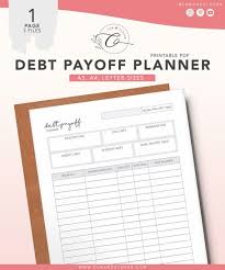 Debt Payoff Planner Sheet Printable Budget Planner Debt