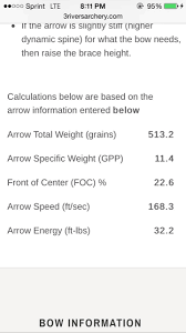 3 Rivers Archery Spine Calc Accurate