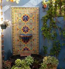 Spanish Decor Fountains Outdoor Mexican Garden Wall Fountain