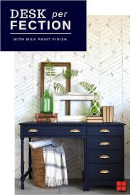 Your Entryway Table Doesn T Have To Be A Table Repurpose An Old Desk And Apply Rust Oleum S Milk Paint Finish In You Desk Redo Desk Makeover Diy Desk Makeover