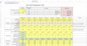 Car Cost Comparison Tool For Excel