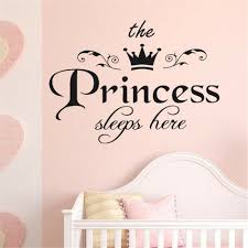 New Arrivals Princess Sleeps Baby Kids Girl Quote Wall Stickers Art Room Removable Decals Diy Cute Wall Stickers Home Decoration Wall Stickers Girl Bedroom Baby Room Wall Decals Wall Stickers Kids