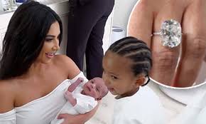 Kim kardashian has filed to divorce kanye west after 7 years of marriage, but it wasn't long after that when kanye took a series of shots at the kardashian/jenner family on twitter kim gave birth to north west in june 2013 before kim and kanye tied the knot at a lavish wedding in italy in may 2014. Kim Kardashian Holds Psalm As She Tells Saint About Diamond Ring Kanye West Proposed To Her With Daily Mail Online