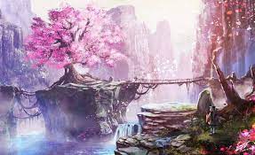 Over 40,000+ cool wallpapers to choose from. Pink Leafed Tree Painting Anime Anime Girls Cherry Blossom Fantasy Art Landscape Nat Anime Scenery Background Images Wallpapers Anime Backgrounds Wallpapers