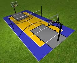 60 X 30 Full Multi Court Dunkstar Diy Backyard Courts Backyard Court Backyard Outdoor Basketball Court