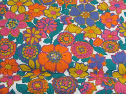 3 Yds Flower Power Psychedelic 60s Light Weight Cotton Duck Cloth Fabric 25 00 Via Etsy Psychedelic Illustration Retro Prints Colorful Art