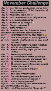 November Challenge November Challenge Snapchat Story Questions Snapchat Questions