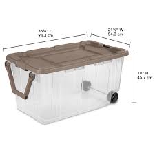 Home » straight wall container » heavy duty stackable storage bins eu4622. Sterilite 160 Qt Wheeled Storage Box Taupe Splash Walmart Com Walmart Com