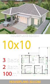 Affordable house plan with efficient room planning, vaulted ceiling and big windows in the living area, two bedrooms. Small Affordable House Plans Simple Small House Floor Plans Small Affordable Homes Treesranch Cute766