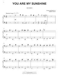 Arrangement for piano, lyrics, ssa and lyrics and chords. You Are My Sunshine Sheet Music Jimmie Davis Piano Duet