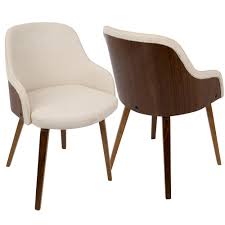This style includes furniture with rounded edges, clean lines, skinny and splayed legs. Lumisource Bacci Mid Century Modern Walnut And Cream Fabric Dining Accent Chair In Wood Ch Bcci Wl Cr The Home Depot