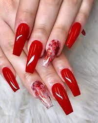 Looking for some trendy red acrylic nails? Inspiring Cute And Beautiful Red Acrylic Nail Designs 47 Red Acrylic Nails Coffin Nails Designs Red Nails