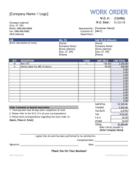 Download The Work Order From Vertex42 Com Order Form Template Work Order