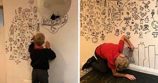 Art classes for kids open your childrens' minds and hearts to creative expression with mrs. 9 Year Old Kid Who Kept Getting In Trouble For Doodling In Class Gets A Job Decorating A Restaurant With His Drawings Bored Panda