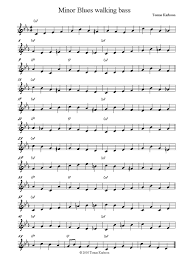 Walking Base Piano Second 12 Bars Blues Walking Bass In And Minor Blues Walking Bass In Piano Jazz Theorie De La Musique Partition Musique