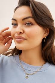 O&F Smiley Pendant Necklace