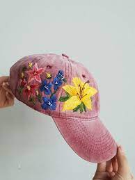 Embroider Flower Hat Hand Embroider Hat Embroider Cap Embroidered Hats Flower Hats Personalized Embroidery
