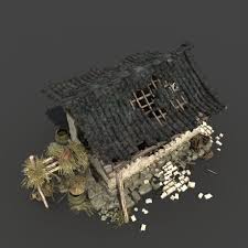 Chinese Broken House Royalty Free 3d Model Preview No 5 In 2020 House 3d Model 3d Model Model